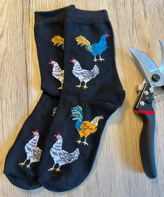 Chicken Crew Sock - Black