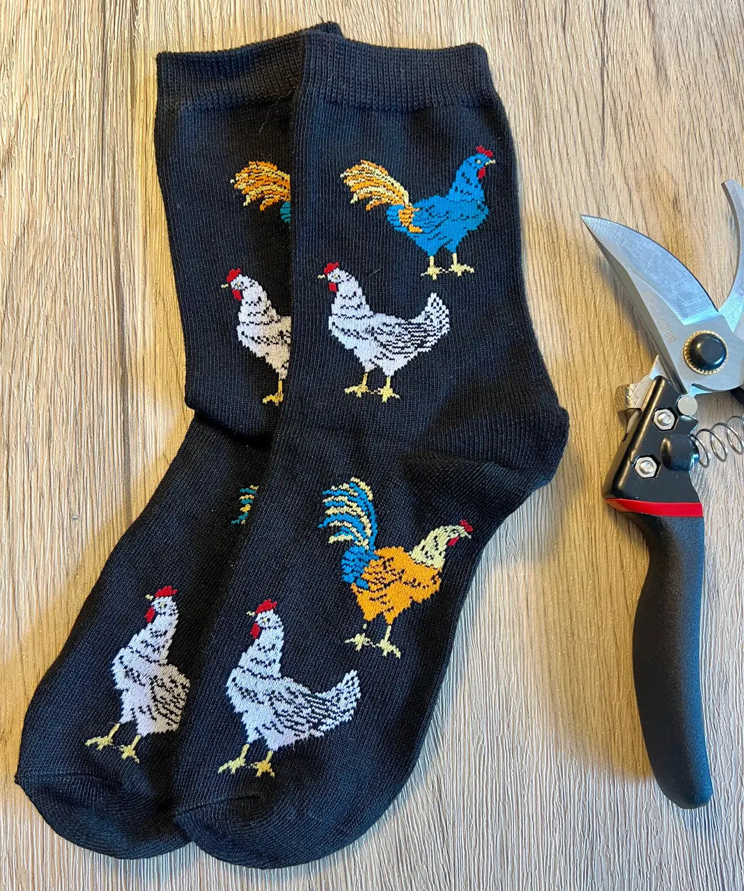 Chicken Crew Sock - Black Horihori.com