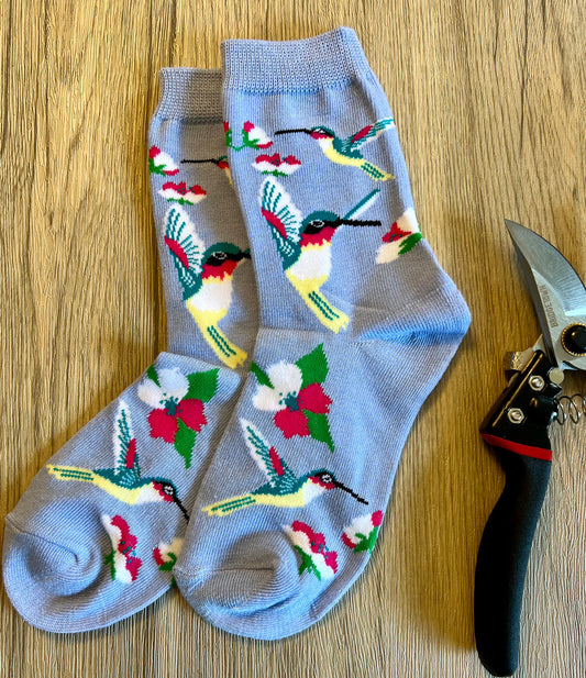 Hummingbird Crew Sock - Periwinkle