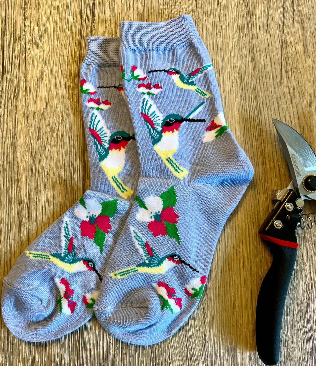 Hummingbird Crew Sock - Periwinkle