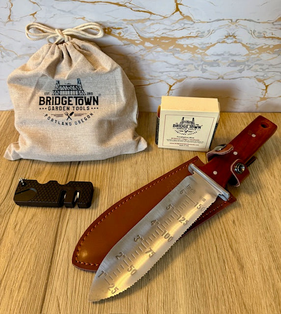 Dig Deep Bundle:  Rosewood Hori Hori | Sharpening Kit | Hand Soap
